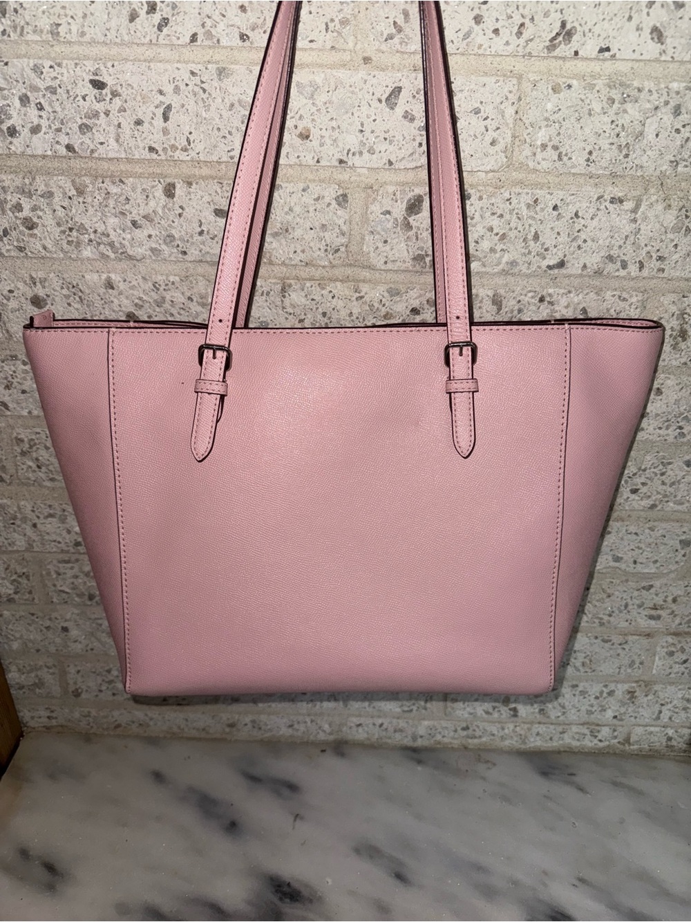 Coach Pink Large Leather Tote with Turnlock and Hangtag - Picture 7 of 14